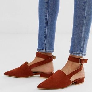 RAID Sanoura Rust Cognac Ankle Strap Flat